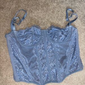 Lace Bustier Top in Blue